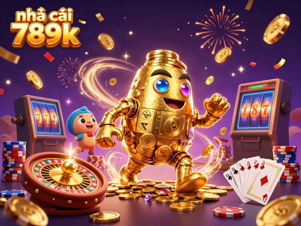 Experience the magic with nhà cái 789k, featuring vibrant casino elements and dynamic gaming characters.