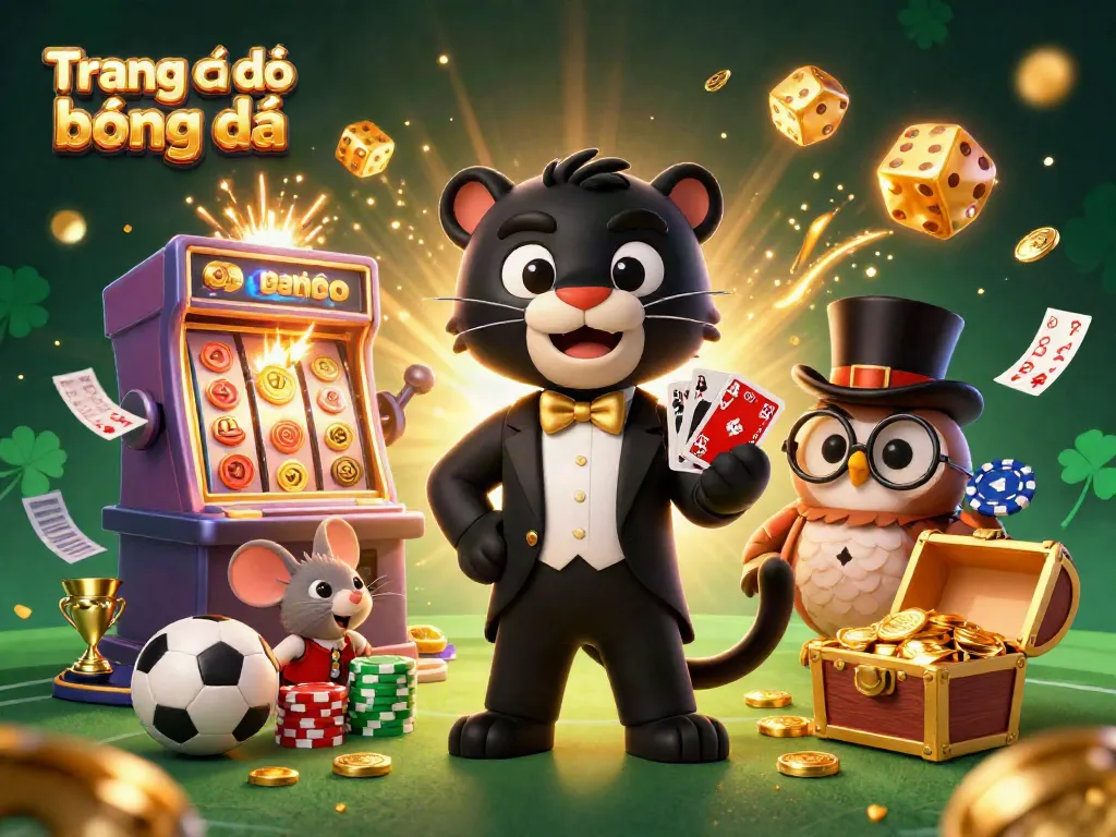 Experience the excitement of Trang cá độ bóng đá with a dynamic scene of characters and sports betting elements.