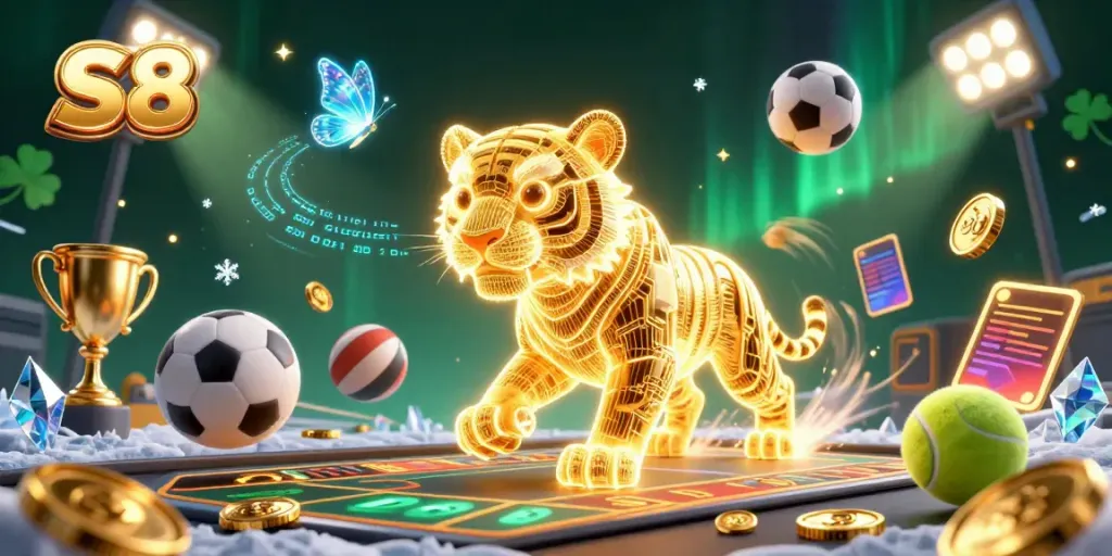 Experience thrilling gameplay at S8 with a vibrant 3D digital casino scene full of energy and excitement.
