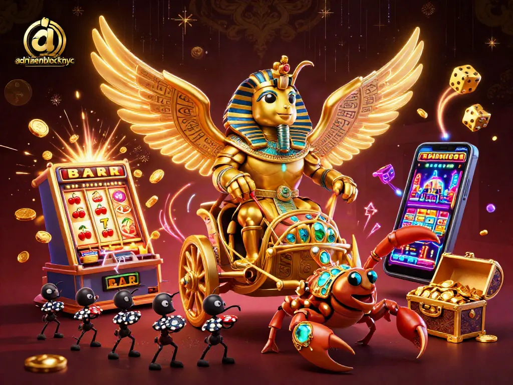 Engage with adriaenblocknyc's vibrant casino scene featuring iconic games and themed characters.