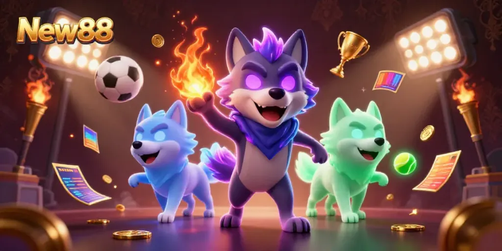 Experience thrilling gaming action with New88's elite casino adventure, showcasing dynamic sports elements.