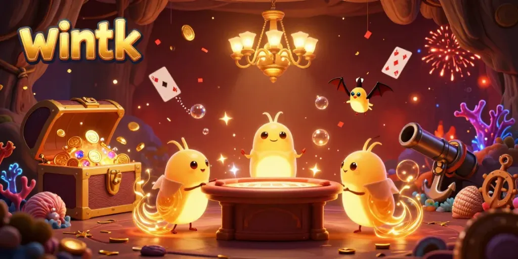 Experience thrilling gaming at wintk with lively glowworms lighting up a unique casino scene.