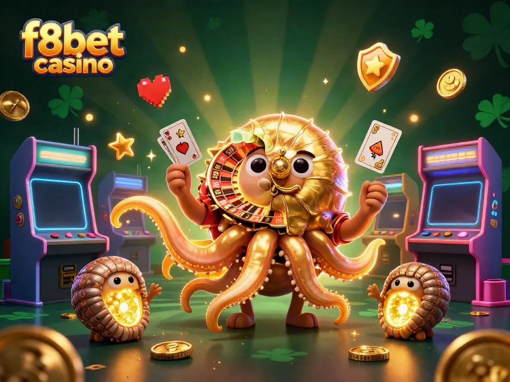 Experience the excitement at F8BET casino with vibrant 3D characters and gaming elements.