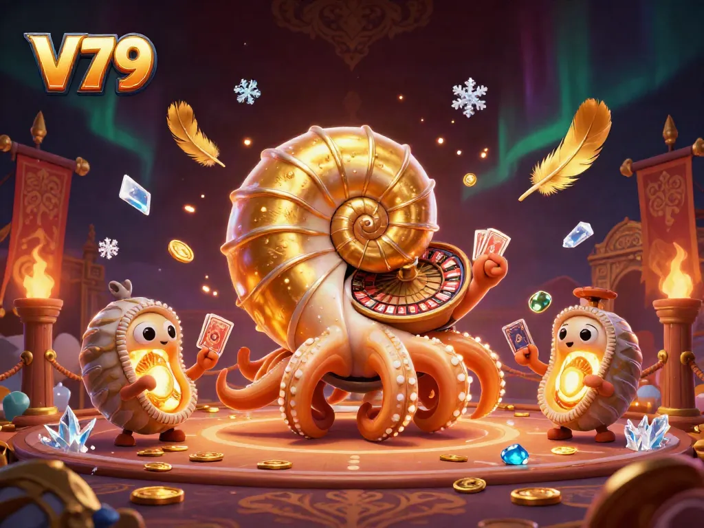 Experience the thrill of V79 with dynamic gaming action featuring ancient creatures and casino elements.