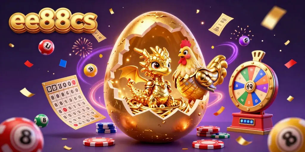 Engage in thrilling gameplay at ee88cs with vivid golden treasures and exciting casino elements swirling in the air.